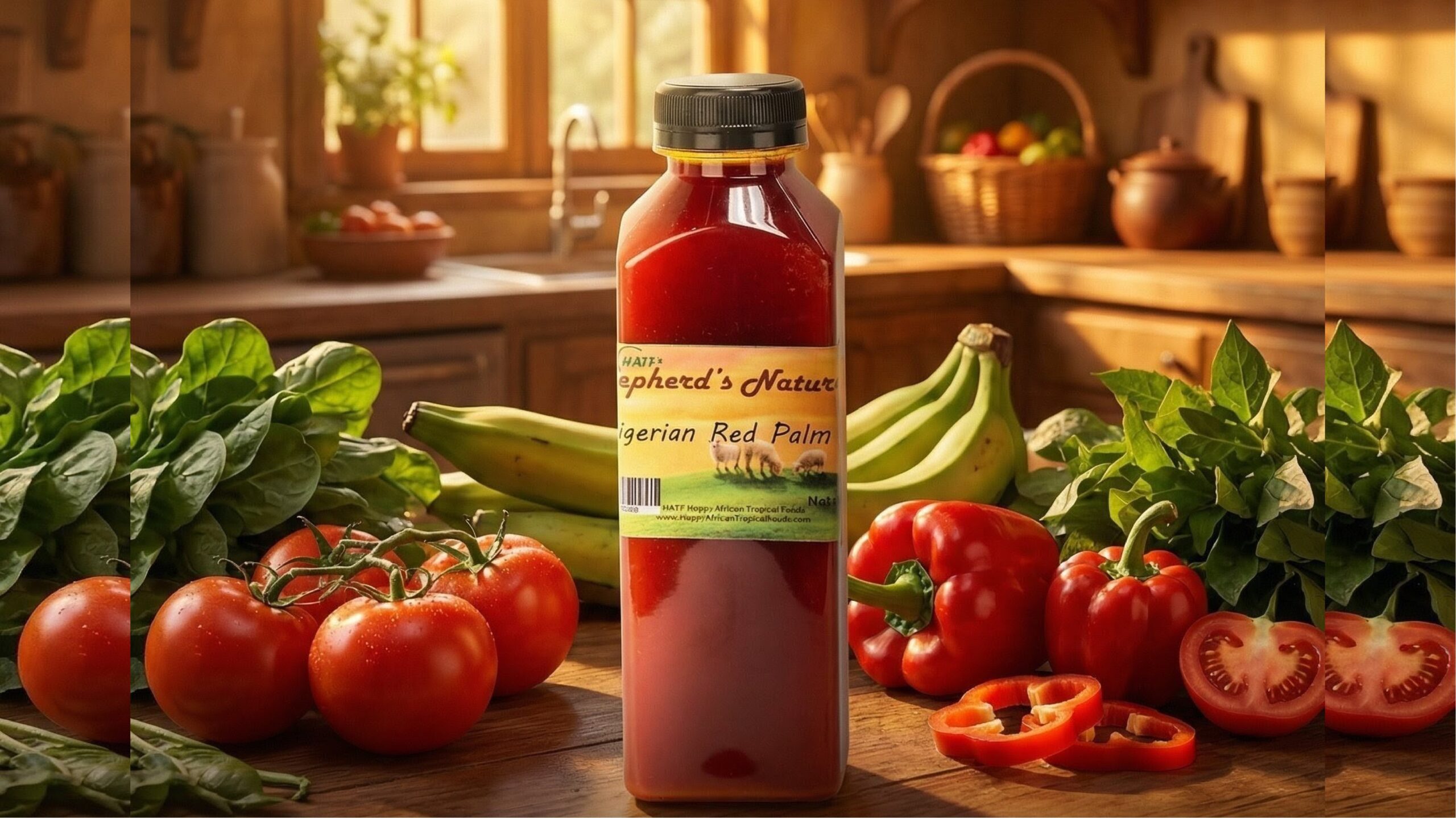 nigerian red palm oil (tropical), 100% all natural 500ml / 16 fl. oz in easy grip container
